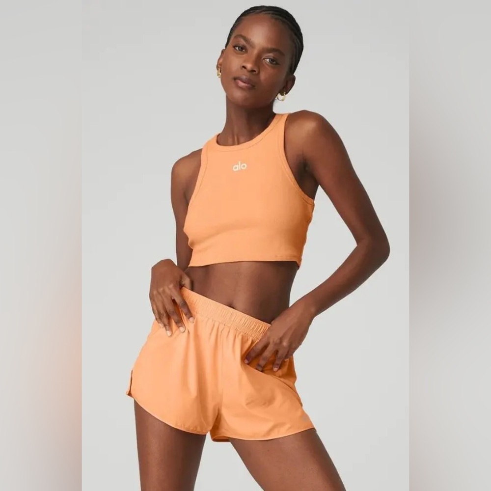 ALO Yoga Aspire Crop Tank Top Cantaloupe Size Small